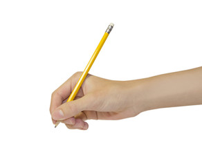 Pencil in hand isolated