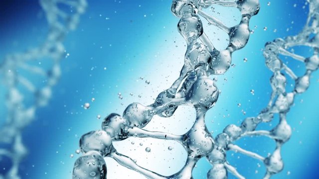 DNA molecule in water 3d illustration. HD