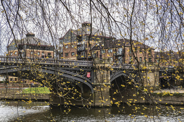 Bridge over the river in the Historic City of York, northeast England