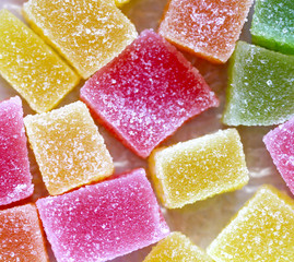 Tasty jelly candies close up