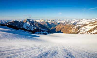 Beautiful landscape with glacier in the Alps in Austria.