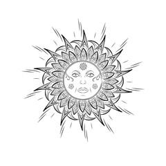 Engraving of the sun