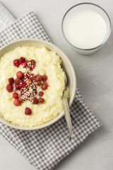 Millet porridge with roasted  berries. 