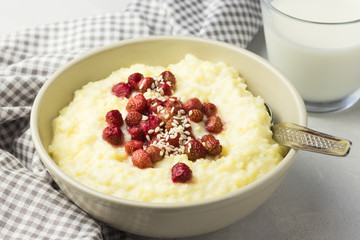 Creamy coconut millet porridge. 