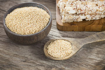 Amaranth bars in the wooden background - Amaranthus