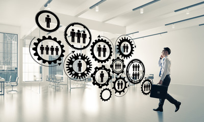 Networking and social communication concept as effective point f