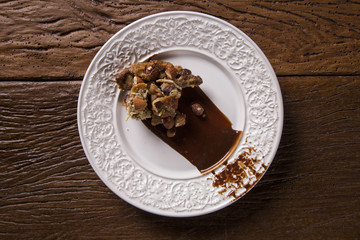 Dessert panforte with cream of coffee