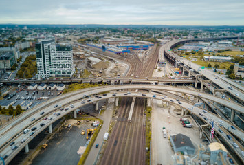 Fototapeta premium Aerial of Boston Traffic 