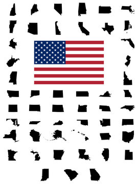 set of US states maps