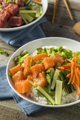 Raw Organic Salmon Poke Bowl