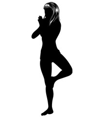 Woman makes yoga exercise vector image