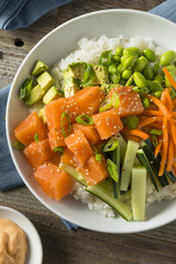 Raw Organic Salmon Poke Bowl