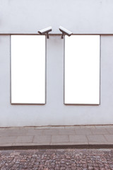 Mock up. Mock up. Two showcases window of the store