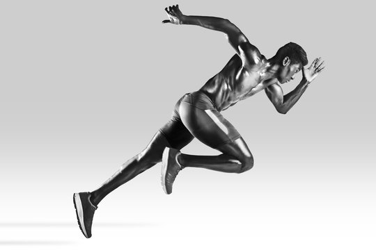 Sprinter african muscular man