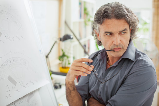 Architect Working at His Office