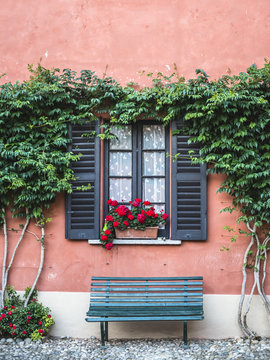 Traditional rustic facade of an italian farm