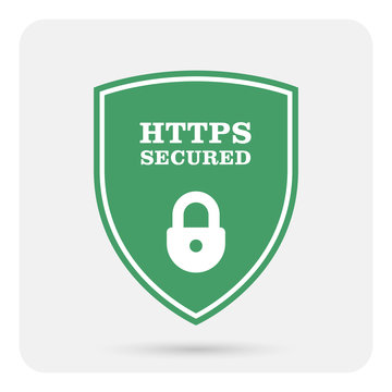 Https secure website - Ssl certificate shield with padlock