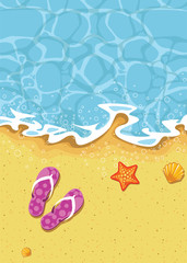 Sea wave on beach sand - summer vacation