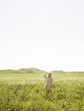 Mature woman relaxing in nature 