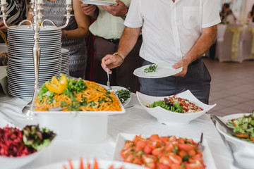 Obraz na płótnie Canvas catering food for wedding buffet
