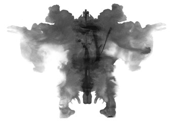 photo Rorschach inkblot test isolated on white background © dule964