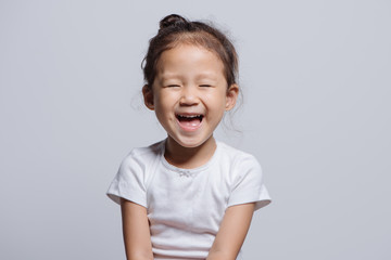 Studio shot of young Asian girl