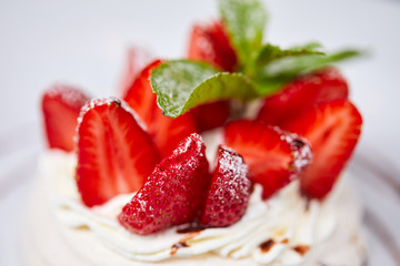 meringue dessert with fresh berries