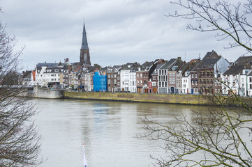 View of Maastricht city centre on the Meuse river