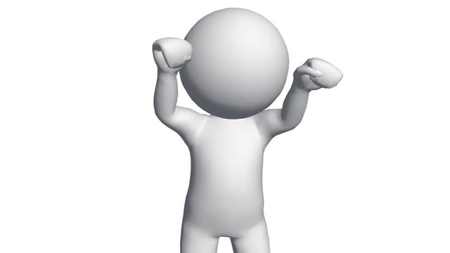 3D cartoon character cheering & protests,comics people parade solidarity.