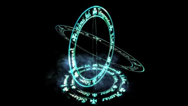 rotating christ rune rounds,dazzling energy rays.