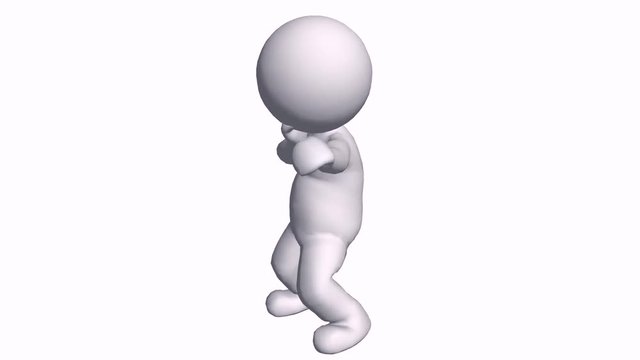 3D cartoon boxer character jump wrestling,comics people boxing.
