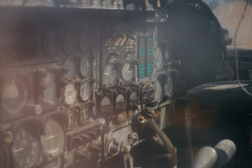 vintage helicopter interior