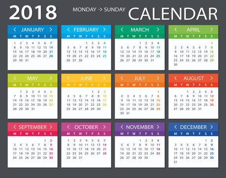 2018 Calendar - illustration