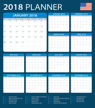 Planner 2018 - American Version