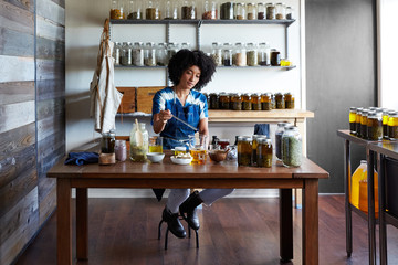 Millennial African American Woman Maker in Her Studio
