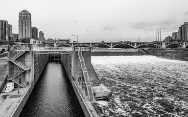 The Lock at St. Anthony Falls, Minneapolis, Minnesota