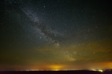 Fototapeta na wymiar Galaxy Milky Way with clouds in the night sky