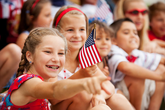 Parade Cute Girl Points to Parade