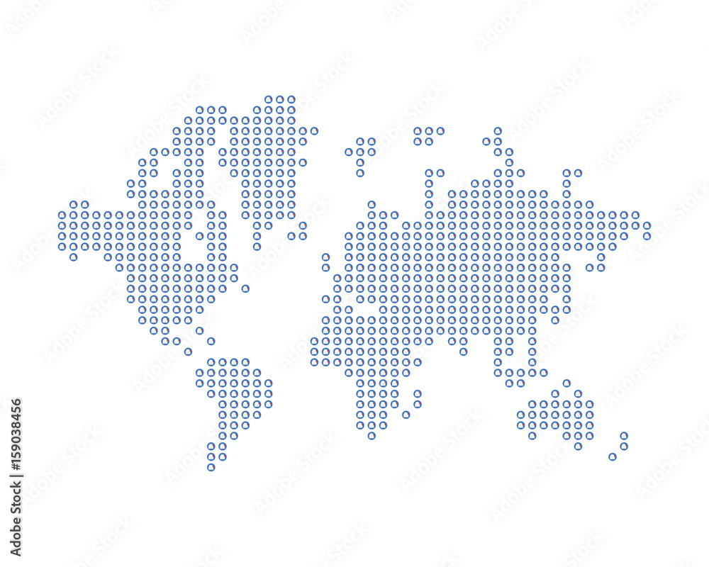 Poster the world map consists of icon notification new message. a concept on social networks. flat vector i
