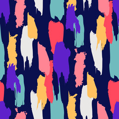 Seamless paint brush stroke pattern. Hand draw stroke texture vector background