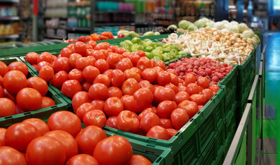 Vegetables in a supermarket