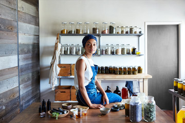 Millennial African American Woman Maker in Her Studio