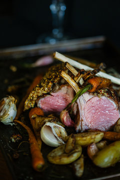 Herb crust rack of lamb