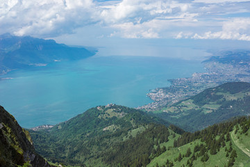 Capture of the Swiss Alps at Montreux with Lake Leman (Lake Geneva) in the foreground