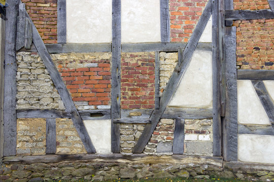 Historische Fachwerkkonstruktion im Detail