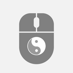 Isolated computer mouse with a ying yang