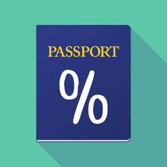 Long shadow passport with a discount sign