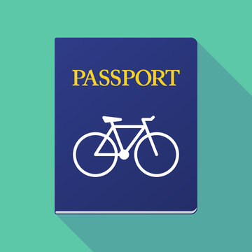 Long shadow passport with a bicycle
