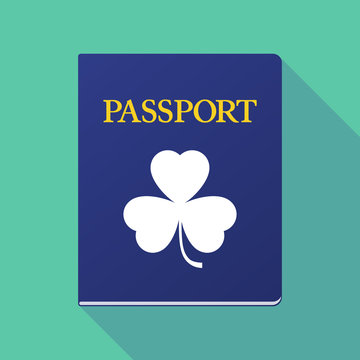 Long shadow passport with a clover
