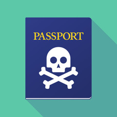 Long shadow passport with a skull